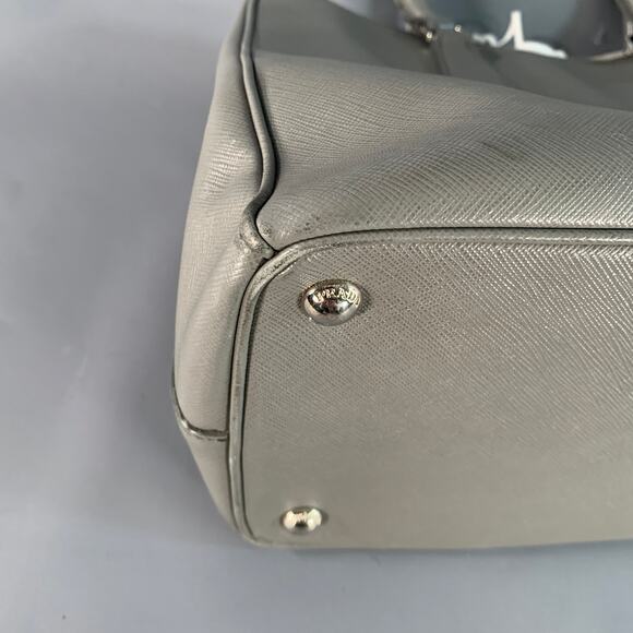 PRADA Galleria Grey Saffiano Leather Top Handles Handbag - Picture 12 of 14